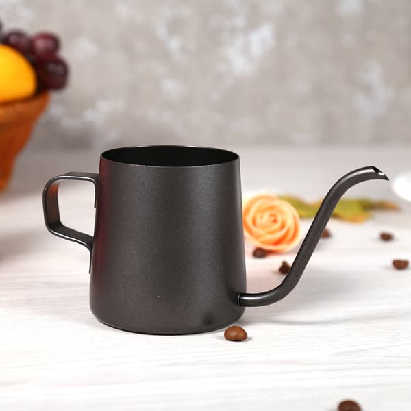 Sort rustfrit stål Gooseneck Hæld Over Kaffekedel 250ml
