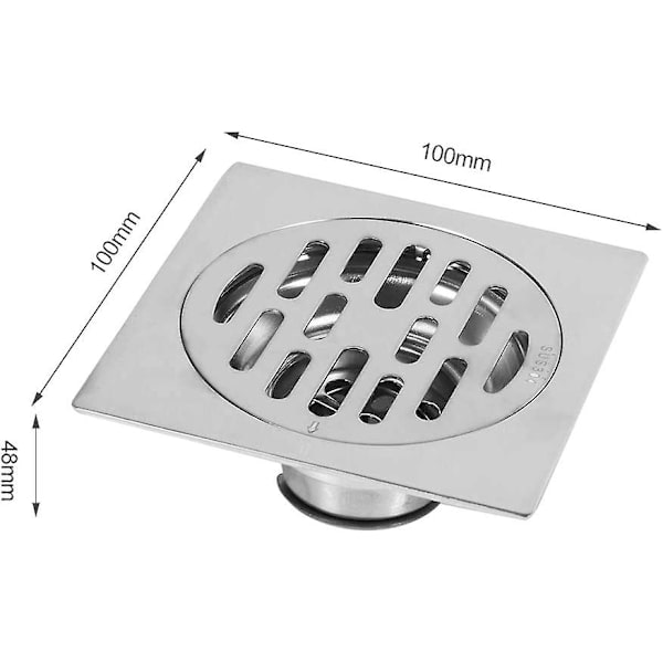 Gulvafløb i tykt rustfrit stål Badeværelse Lugtbestandigt Firkantet bruseafløb 100*100 mm (stil: #2)