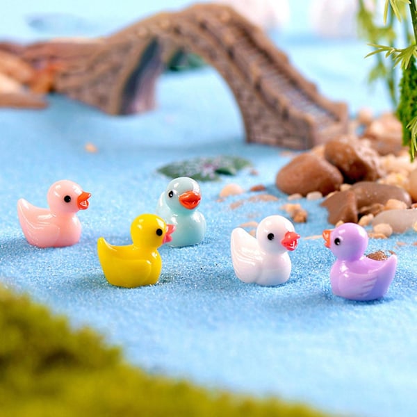 3 X 20 st Mini Duck Tecknad Design Tiny Ducks Miniatyr Figurer Ornament för skrivbordet