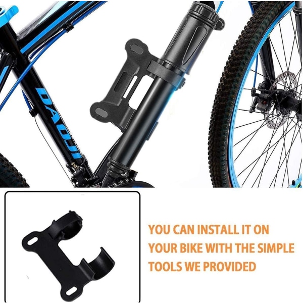 Cykelpump, mini bärbar handcykelpump, 100psi aluminiumlegering cykelhandpump med nål och stöd