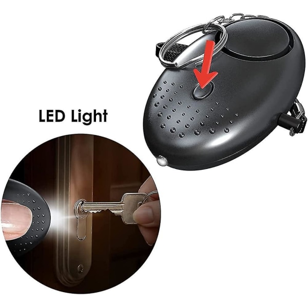 Personlig nødalarm [5 Pack] Scream Alarm 140db Led lommelygte