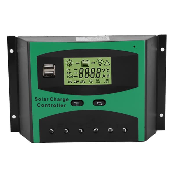 60A 12V 24V Solar Charge Controller Dobbelt USB-port Intelligent Regulator Effektiv Varmeafledning Solpanel