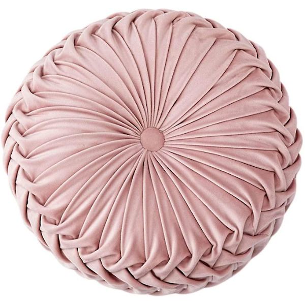 Kudde Rund Ensfärgad-Rosa-Diameter 38*10CM