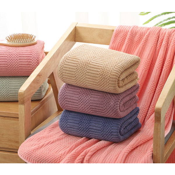Coral Velvet Quick Dry Absorberende Badehåndklæde Sæt (Gaomi Jixiangge-Deep Sea Blue)