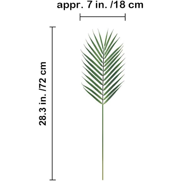 Set med 8 artificiella Areca palmblad stjälkar konstgjorda palmblad Hawaii Luau Jungle Beach Bröllopsfest