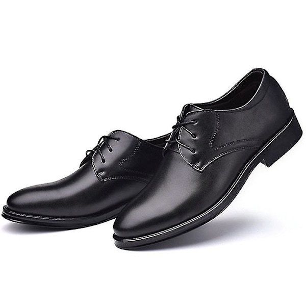Män konstläder Smarta formella bröllopskontorsskor Black 42