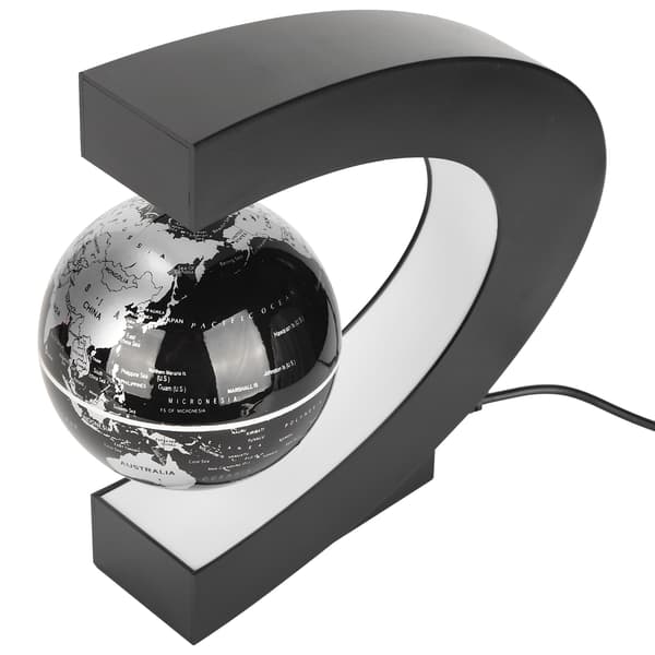 Flydende magnetisk levitationsglobus med LED-lys - C-formet base (US-stik, 100-240V)