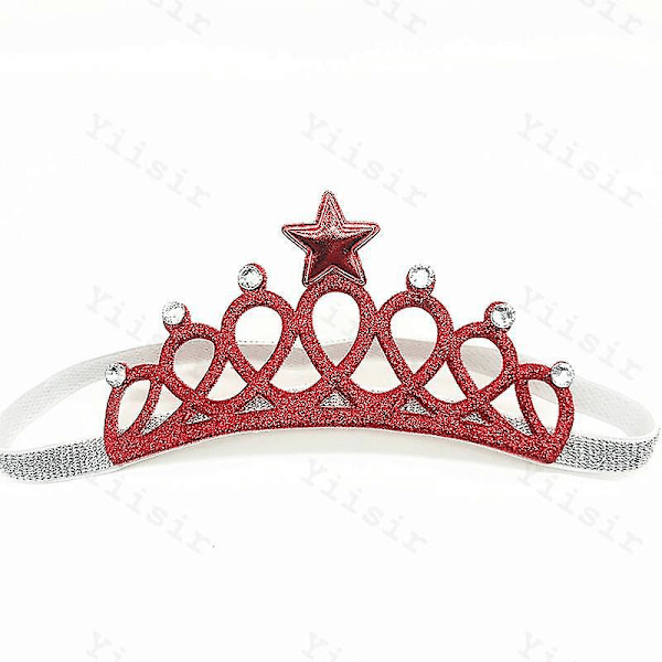 Valmis StockNew Arrival Kimalteleva kruunu Baby päänauhat Tytöille Joustavat Hiusnauhat Hiustarvikkeet Red