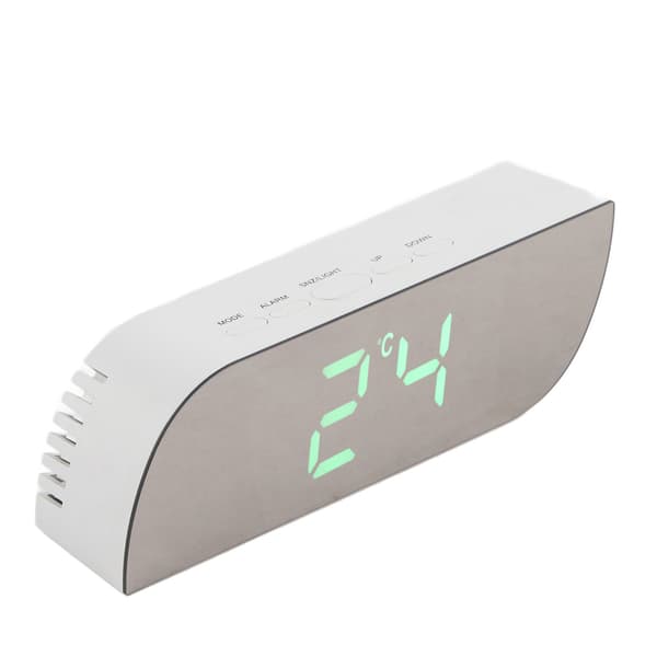 LED Digital Vækkeur 12 24 Timer Justerbar Lysstyrke Seng Clock GHY 0801 Grøn