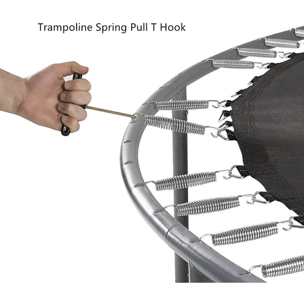 Stykke af trampolinværktøj Trampolin fjertrækværktøj Fjedrekrog med håndtag, trampolinværktøj, T-krog fjertogsæt, Indstilling T-krog Tog Tr