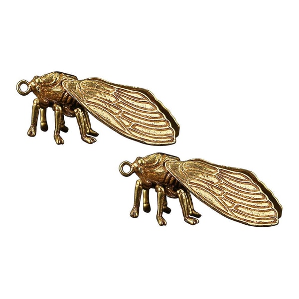 2 stk Chic Cicada Diy Nøkkelring Anheng Messing Cicada Diy Nøkkelring Anheng Multifunksjon Cicada Brass Gjør-det-selv Anheng For Dorm Home Diy