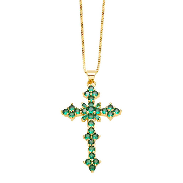 Halskæde Vintage Zircon Cross Fashion smykker Ac8662 Rose