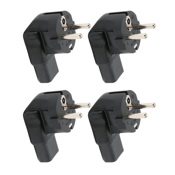 4 stk. EU 48 mm til IEC320 C13 90 graders strømpluggadapter for bærbare datamaskiners strømadaptere EU-plugg 100-250V