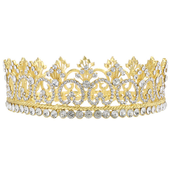 Rhinestone Alloy Crown Tiara Pageant Unisex Crown Bar Show Accessories