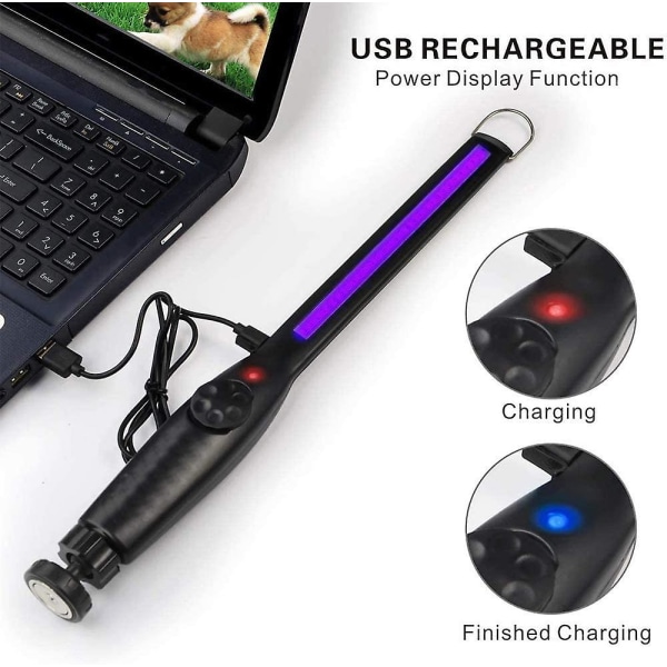 Uv-desinfektionslampa USB -laddare Inbyggt uppladdningsbart batteri Bärbar
