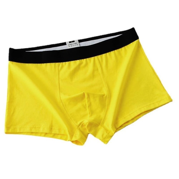 herre Boxer Briefs Shorts Åndbare Trunks Undertøj Yellow M