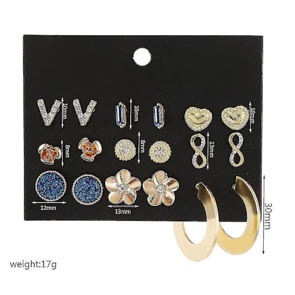 øreringe Sæt Blomst Geometrisk Farvet Rhinestone Embedded Legering Til Bryllup
