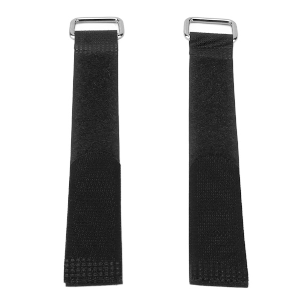 2 stk. nylon fastgørelsesstropper 20x200 mm justerbart elastisk cykelorganiseringsbælte sort