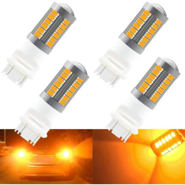 Keltainen 3157 3047 3057 3155 5630 P21/7W 33SMD Auton LED-polttimot 900LM Superkirkkaat etu- ja takavilkut Vilkkuvalo B
