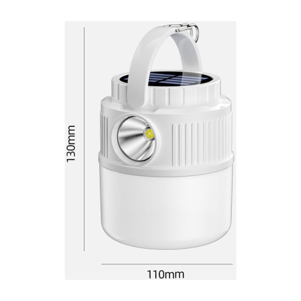 USB Genopladelig Solar LED Camping Lanterne, Bærbar 4 Modes Vandtæt Dual LED lyskilde Ny multifunktionel udendørs lampe til udendørs vandrelejr