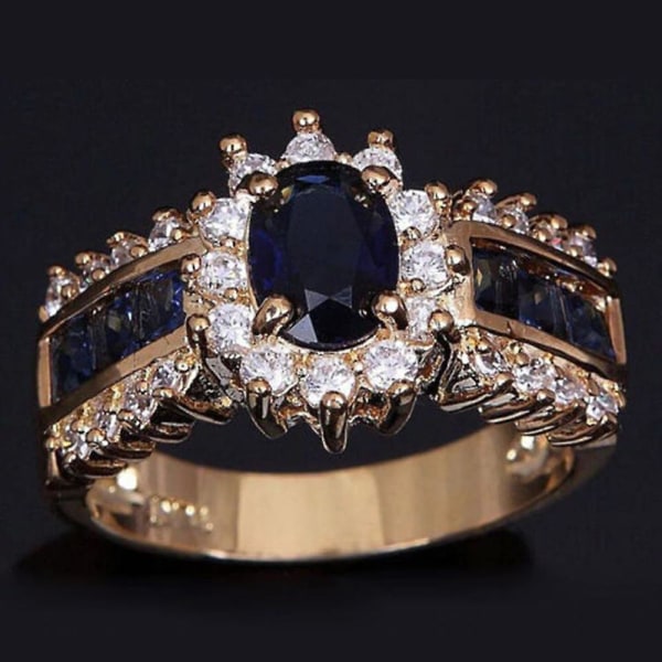Kvinder Vintage Cubic Zirconia Indlagt Band Finger Ring Bryllupsfest smykker gave US 8