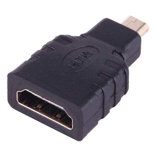 Micro HDMI han til HDMI hun adapter (forgyldt)(sort) Svart