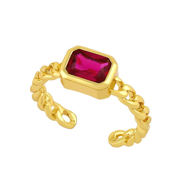Sormus Vintage Zircon Geometry Stud Muotikorut Ac9618 Red