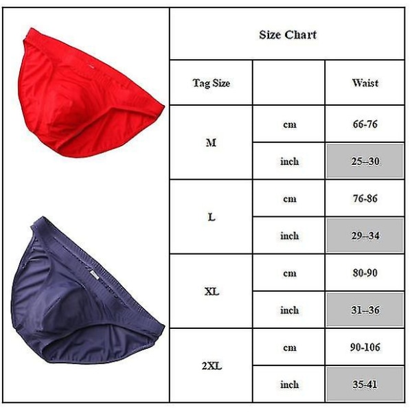 Herr Thin Ice Silk Trosor Bulge Pouch Underkläder Red 2XL