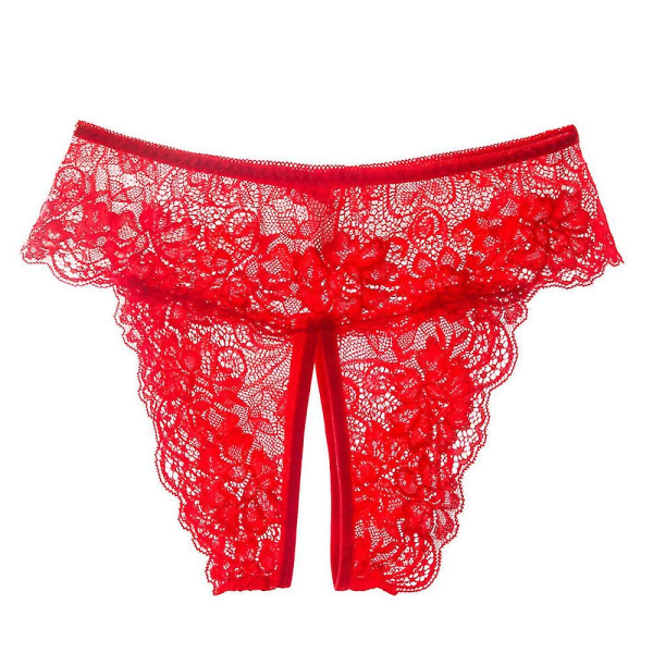 Kvinder Sexet Lace Skridtløse trusser Knickers Trusser Lingeri Red 3XL