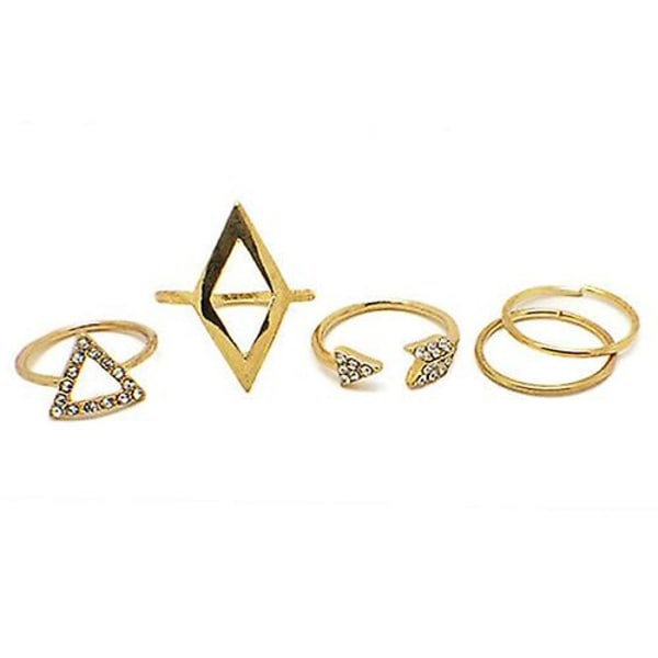 5 kpl / set tekojalokivi yläpuolella rystysten midi sormus sormusten pinoaminen sormukset Boho korut Golden