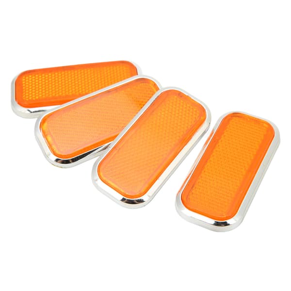 4 st Orange Rektangulära ABS Reflex Säkerhetsdekaler Universella för Bil Motorcykel