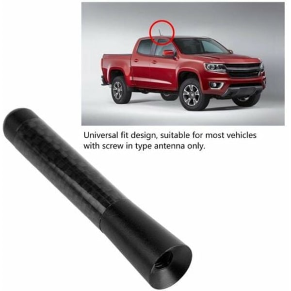 Bilantenne, 8CM Carbon Fiber Screw Radio Kort antenne til Universal Car Modification (Sort)