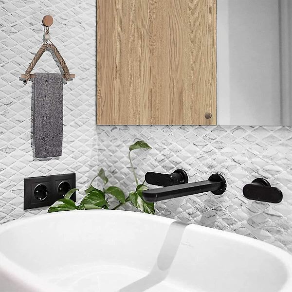 Reb toiletpapirholder,selvklæbende toiletrulleholder,reb håndklædeholder Nautisk antik industriel toilettilbehør til badeværelset