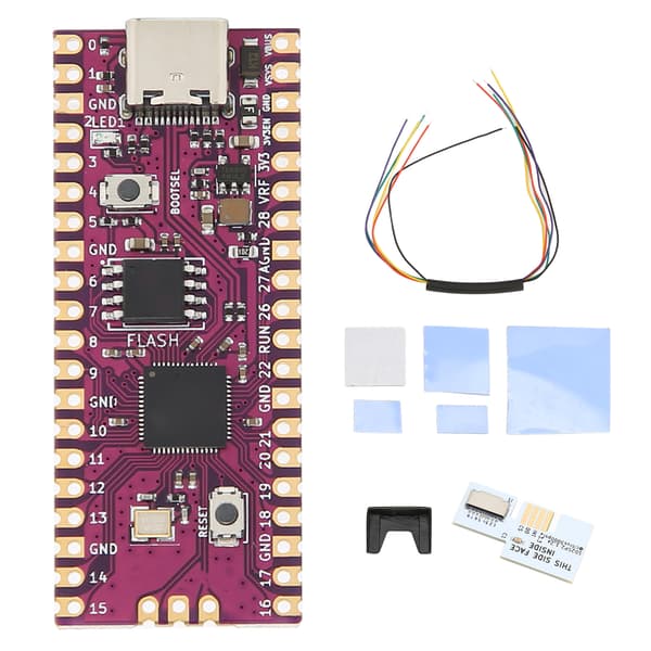 Raspberry Pi Board Dual Core 264KB ARM Cortex M0+ Processor Microcontroller Board med SD2SP2 SDLoad SDL Adapter Hvid
