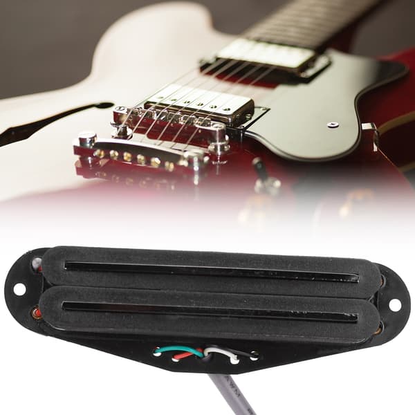 GMN07 Elektrisk Gitarr Pickup Svart Dubbel Rail 4-kärnig Sladd för 6-strängad Gitarr