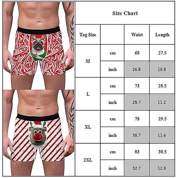 Christmas Boxers Trosor Herr Xmas Underkläder Kalsonger C M