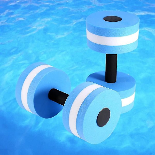 Aqua Aerobics Eva Foam Water Hantel För Sport Pool Och Spa Aqua Exercise - Blå Och Vit