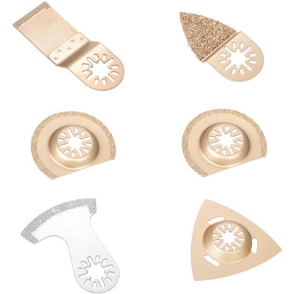 Wanyongbao 6 delar Hybrid oscillerande sågblad Power Skärmaskin Tillbehör Multifunktionell legering slipskiva Emery slipskiva