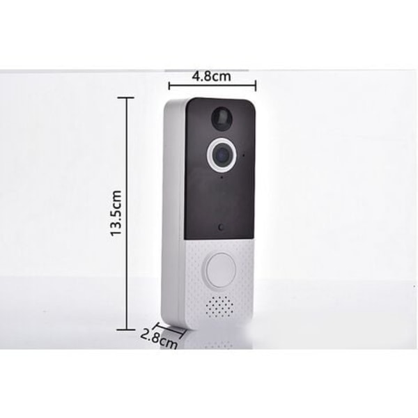 Videodørklokke med indendørs ringeklokke Sikkerhedsdørklokke Macaron Wireless Home Surveillance Videodørklokkekamera,T8-1080P,Bla
