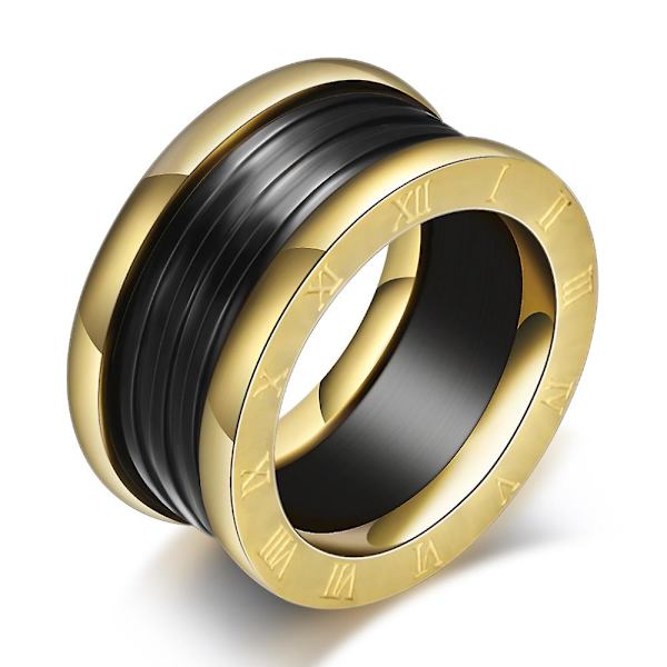 Antiikki retro ruostumaton teräs roomalaiset numerot sormukset naisille miehille korut Anillos kihlaukset häätarvikkeet vintage Black