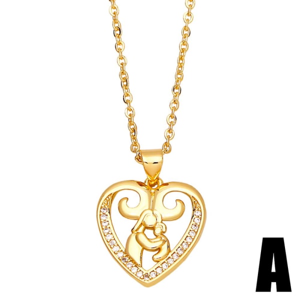 Halskæde gave til mor Zircon Heart Stud Fashion smykker Ac8361 B