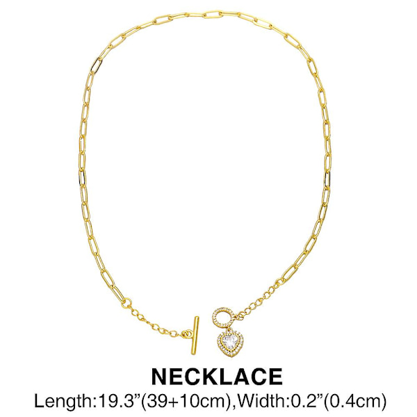 Kaulakoru Vintage Zirkoni Heart Stud Muotikorut Ac8779 necklace