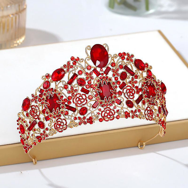 Brude Halvsirkel Krone Hodeplagg Rhinestones Innlagt Retro Hodeplagg Luksus Legering Krone Bryllup