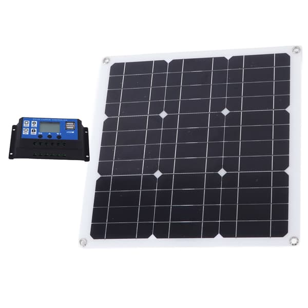 30W Solpanel Kit Dubbel USB DC Utgång 100A Kontroller för Bil Båt Batteri