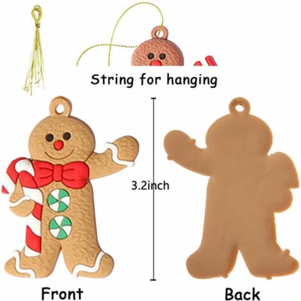12st Pepparkakor Man Julgransprydnader Diverse plast Pepparkaksfigurer Prydnader för julgransupphängning