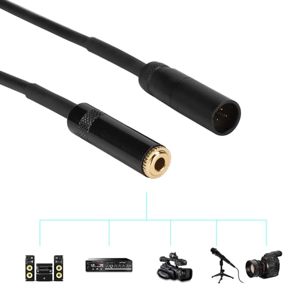3,5 mm hun til mini XLR han lydadapterkabel 0,3 m til kamerafotoudstyr