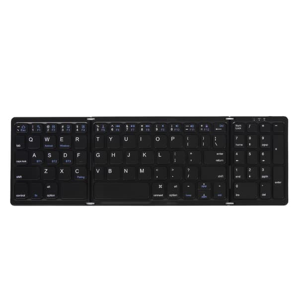 Bluetooth Triple Fold Trådløst Tastatur til Laptop Tablet Telefon Multi Enhedsforbindelse Sort