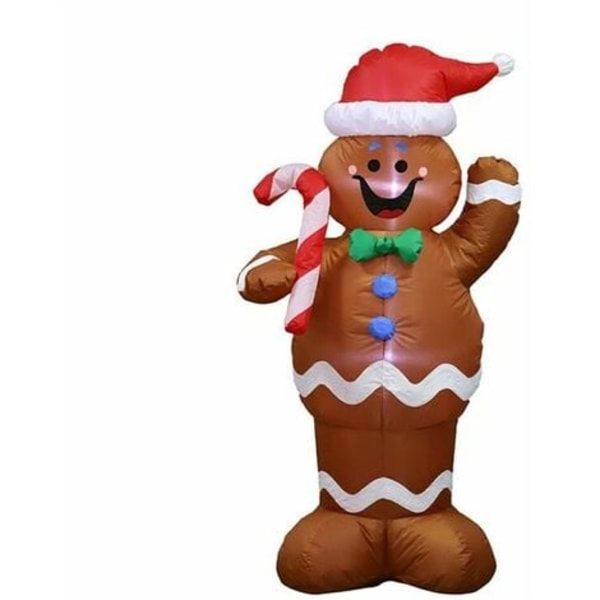 Julehagedekorasjon Selvoppblåsbar pepperkakemann med sukkertøy Perfekt dekorasjon LYCXAMES
