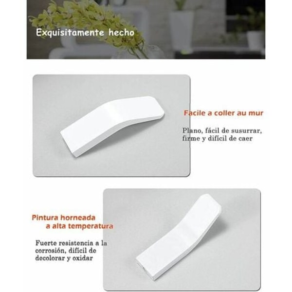 5 pakke uten boring Håndklestativ kroker Rustfritt stål veggkroker for bad toalett kjøkken kontor hvit