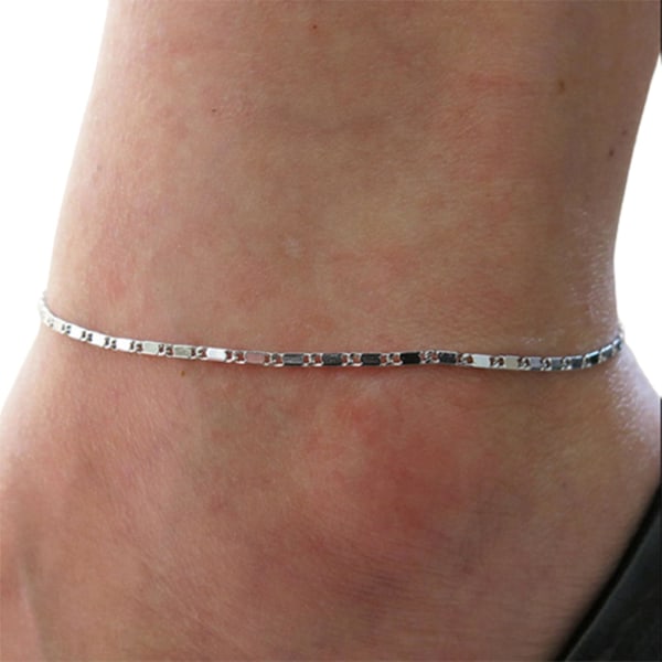 Slank ankel Armbånd Plating Ankelkjede For kvinner Jenter Smykker Gave One Size 29cm Gull Silver